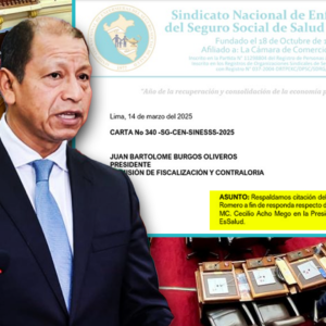 SINESSS respalda interpelación contra el ministro de Trabajo, Daniel Maurate, por crisis en EsSalud